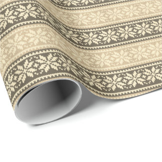 Neutrale kerstsnowflake moderne winter cadeaupapier