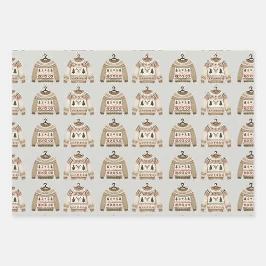 Neutrale Kersttrui Notenkraker Monogram Inpakpapier Vel (Voorkant)