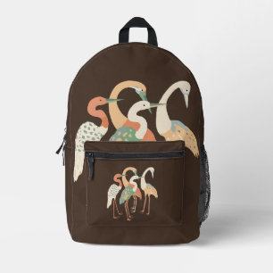 Neutrale Kleur Pop Art Kraanvogels Bedrukte Rugzak