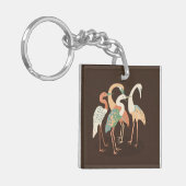 Neutrale kleur Pop art kranen Sleutelhanger (Voorkant Links)