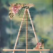 Neutrale kleuren Boho Floral bruiloft programma Acryl Bord (Neutraal)