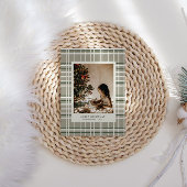 Neutrale kleuren geruite minimalistische foto vaka feestdagenkaart