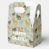 Neutrale kleuren van het Cute Rabbit Pattern Happy Bedankdoosjes (Geopend)