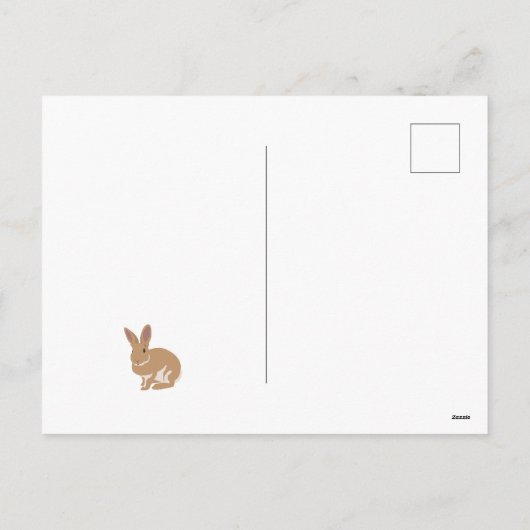 Neutrale kleuren van het Cute Rabbit Pattern Happy Feestdagenkaart (Achterkant)