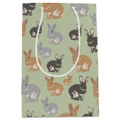 Neutrale kleuren van het Cute Rabbit Pattern-patro Medium Cadeauzakje (Voorkant)