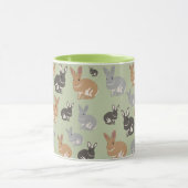 Neutrale kleuren van het Cute Rabbit Pattern-patro Mok (Midden)