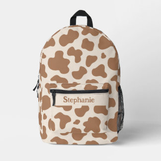 Neutrale Koeienprint Western Aardse Beige Bruine N Bedrukte Rugzak