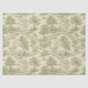 Neutrale Konijn Beer Picknick Bloementuin (1) Tissuepapier