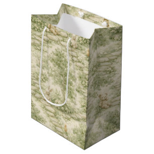 Neutrale Konijn Beer Picknick Bloemetuin (1) Medium Cadeauzakje