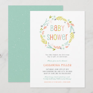 Neutrale lente Uitnodiging Baby shower