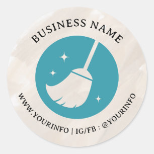 Neutrale logo sticker voor schoonmaakdiensten