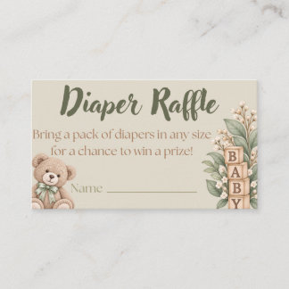 Neutrale Luier Lotkaart | Baby Shower Aanbevelingskaartje