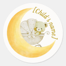 Neutrale Maan Baby Shower Envelop Sticker Bewerkba