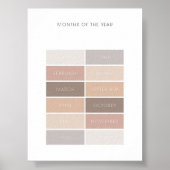 Neutrale maanden van het jaar educatief poster (Voorkant)