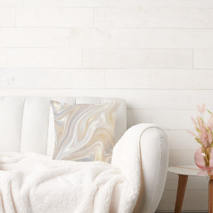 Neutrale Marmer Wervel Worp Kussen Modern Beige