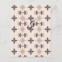 Neutrale mid-century modern geometrische bloempatr