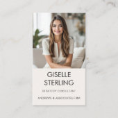 Neutrale minimale QR-code foto modern Visitekaartje (Voorkant)