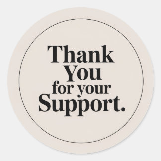 Neutrale Minimalistische Bedankt Sticker | Beige