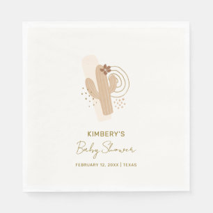Neutrale minimalistische Boho Desert Cactus Baby s Servet