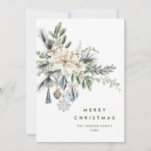 Neutrale minimalistische Boho kerstcompositie Feestdagenkaart (Voorkant)