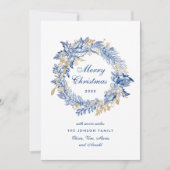 Neutrale minimalistische Boho kerstcompositie Feestdagenkaart (Voorkant)