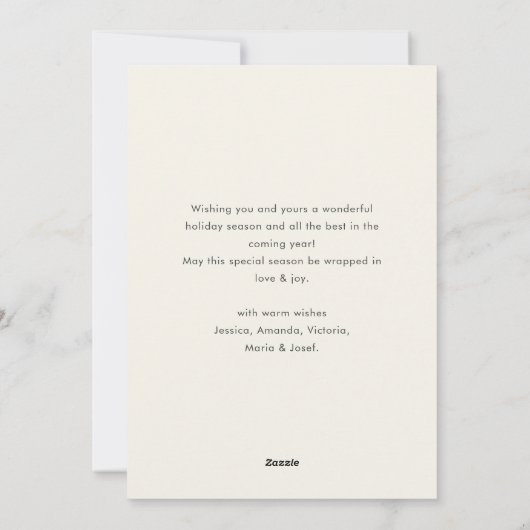 Neutrale minimalistische Boho kerstcompositie Feestdagenkaart (Achterkant)