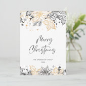 Neutrale Minimalistische Boho Kerstcompositie Feestdagenkaart (Staand voorkant)