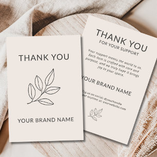 Neutrale Minimalistische Botanische Zakelijke Hand Bedankkaart