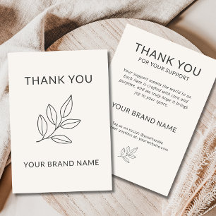 Neutrale Minimalistische Botanische Zakelijke Hand Bedankkaart