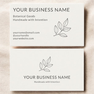 Neutrale Minimalistische Eenvoudige Botanische Kle Visitekaartje