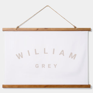 Neutrale minimalistische naam Nursery Decor Hangend Wandkleed