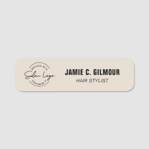Neutrale naamkaart Custom logo Salon kapper Naamplaatje