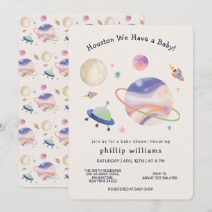 Neutrale Nacht Galaxy Ruimte Maan Ster Baby Shower Kaart