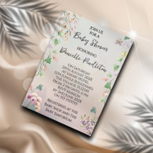 Neutrale natuur geïnspireerde babyshower uitnodigi