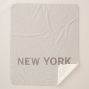 Neutrale New York Simple Typography Gift Sherpa Deken