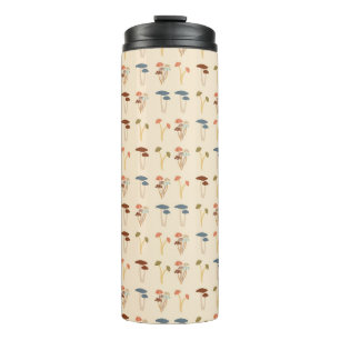 Neutrale Paddenstoelen Patroon Thermosbeker
