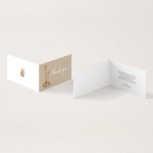 Neutrale Pampas Grass Giraffe Baby shower Kaart