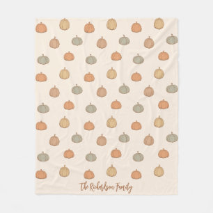 Neutrale Pompoen Boho Beige Halloween Herfst Naam Fleece Deken