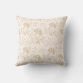 Neutrale Pop Dog Patroon Elegant Monogram Kussen (Achterkant)