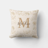 Neutrale Pop Dog Patroon Elegant Monogram Kussen (Voorkant)