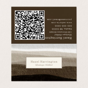 Neutrale QR-code Gevouwen Visitekaartje Bruin Tan
