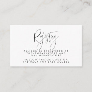 Neutrale QR-codes voor babyshower registratie bijg Informatiekaartje