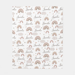 Neutrale Rainbows Name Blanket  Fleece Deken