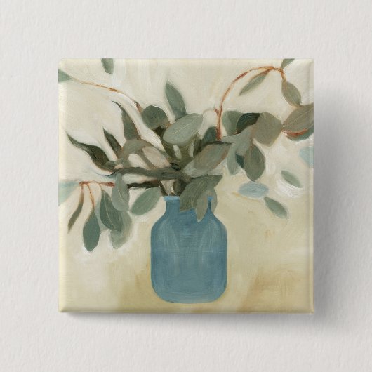 Neutrale regeling - Stemmed Leaves Vierkante Button 5,1 Cm (Voorkant)