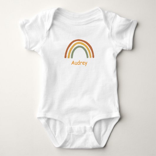 Neutrale Regenboog Aangepaste Naam Romper (Voorkant)