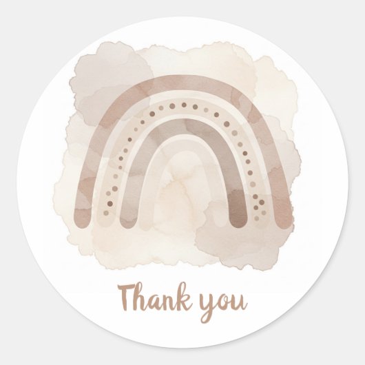 Neutrale regenboog dank u sticker (Voorkant)
