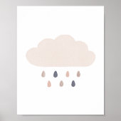 Neutrale Regenwolk-kinderkamer Poster (Voorkant)