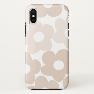 Neutrale Retro Daisies #1 #floral #decor #muur #ku iPhone X Hoesje