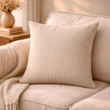 Neutrale Rustieke Boerderij Gestreepte Beige & Tau