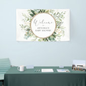 Neutrale Salie Groene Goud Baby Shower Welkom Spandoek (Beurs)